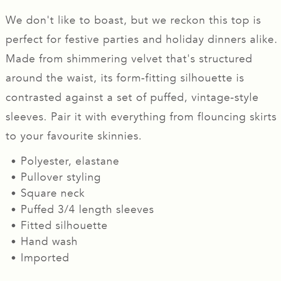 Anthropologie Jessima Velvet Blouse NWOT - Picture 5 of 11